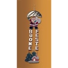 GIOCOPLAST NATALE - BABBO PARACADUTISTA ''BUONE FESTE'' ORO STOFFA CM.60