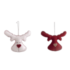 GIOCOPLAST NATALE - ADDOBBO RENNA 16,5X11 CM, 2 ASS 52011946