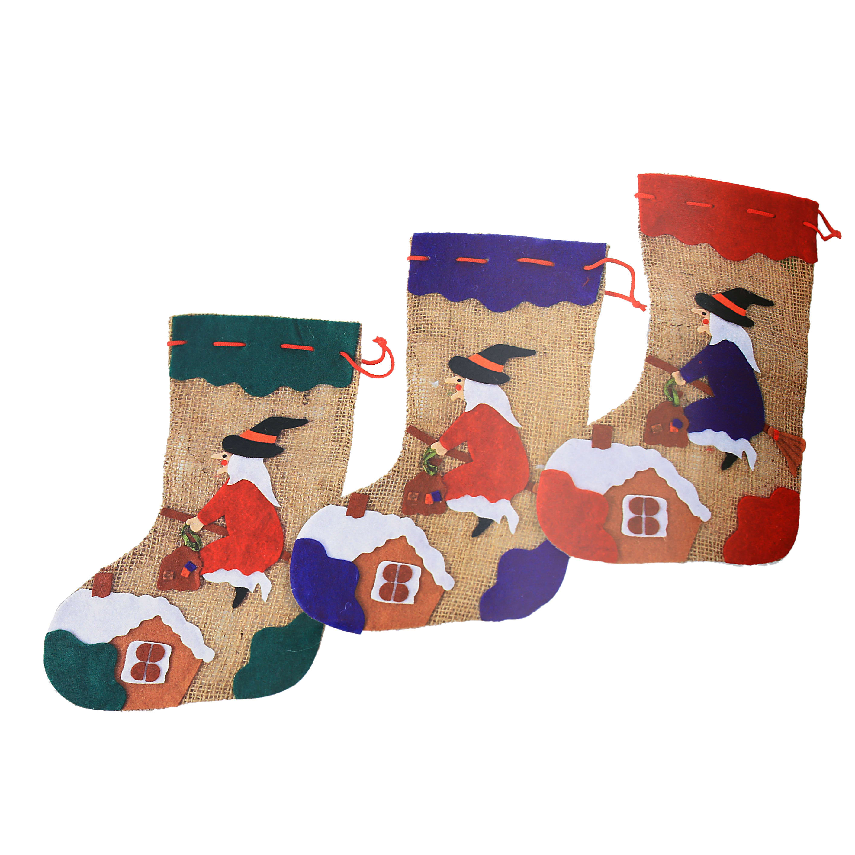 GIOCOPLAST NATALE - CALZA BEFANA DECORATA CM 20 X 40 52015484