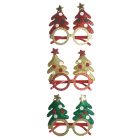 GIOCOPLAST NATALE - OCCHIALI COLORATI CON DECORO ALBERI, MOD. ASS.