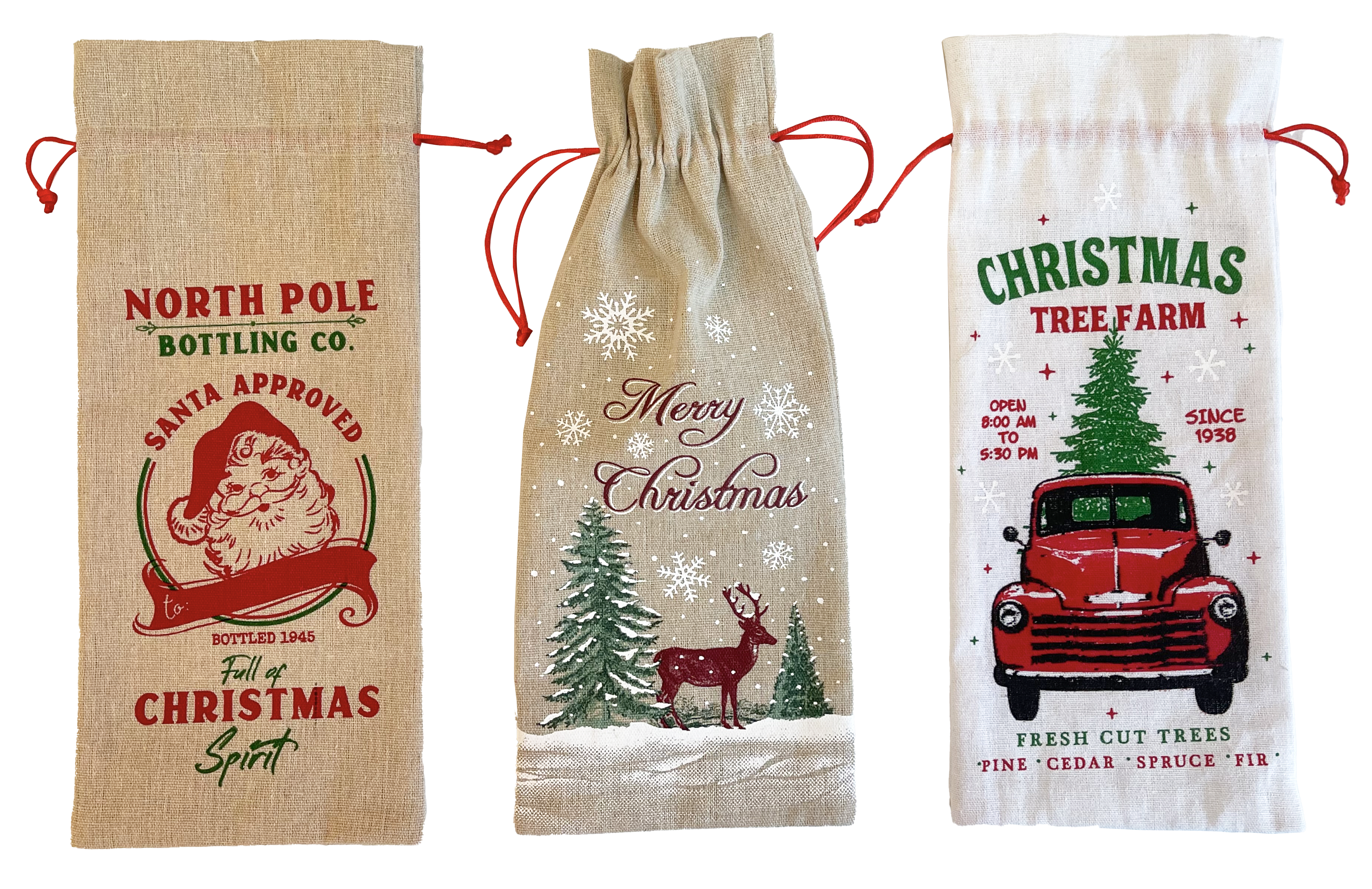 GIOCOPLAST NATALE - PORTABOTTIGLIA TESSUTO DECORATO 35 CM, MOD. ASS.