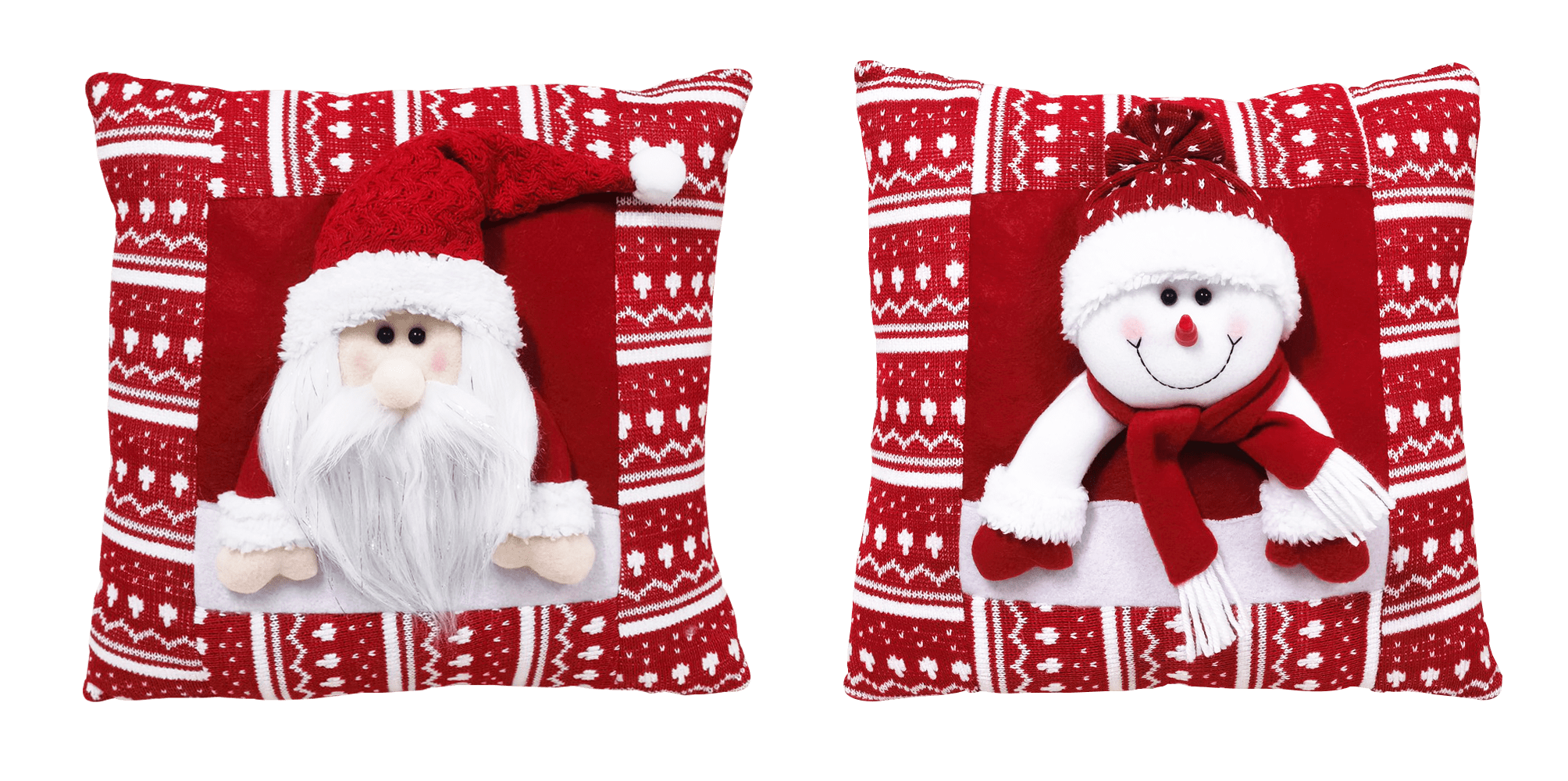 GIOCOPLAST NATALE - CUSCINO PREMIUM ROSSO CM.33 IN STOFFA CON DECORO SOFT, MOD. ASS.