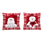 GIOCOPLAST NATALE - CUSCINO PREMIUM ROSSO CM.33 IN STOFFA CON DECORO SOFT, MOD. ASS.