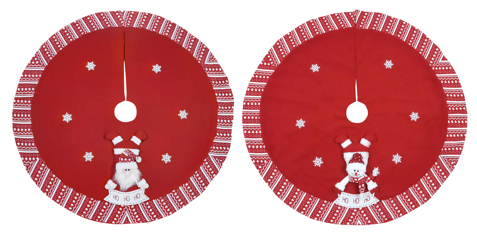 GIOCOPLAST NATALE - COPRIPIEDE PREMIUM ROSSO CM.105 IN STOFFA CON DECORO SOFT, MOD. ASS.