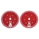 GIOCOPLAST NATALE - COPRIPIEDE PREMIUM ROSSO CM.105 IN STOFFA CON DECORO SOFT, MOD. ASS.