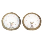 GIOCOPLAST NATALE - COPRIPIEDE PREMIUM BIANCO/ORO CM.105 IN STOFFA CON DECORO SOFT, MOD. ASS.