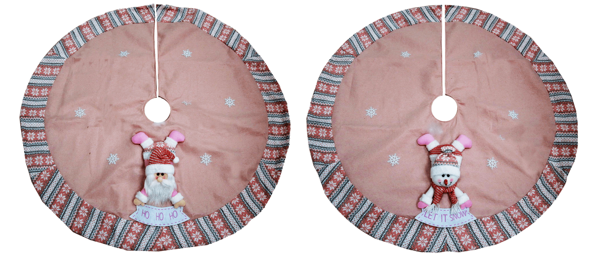 GIOCOPLAST NATALE - COPRIPIEDE PREMIUM ROSA CM.105 IN STOFFA CON DECORO SOFT, MOD. ASS.