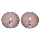 GIOCOPLAST NATALE - COPRIPIEDE PREMIUM ROSA CM.105 IN STOFFA CON DECORO SOFT, MOD. ASS.