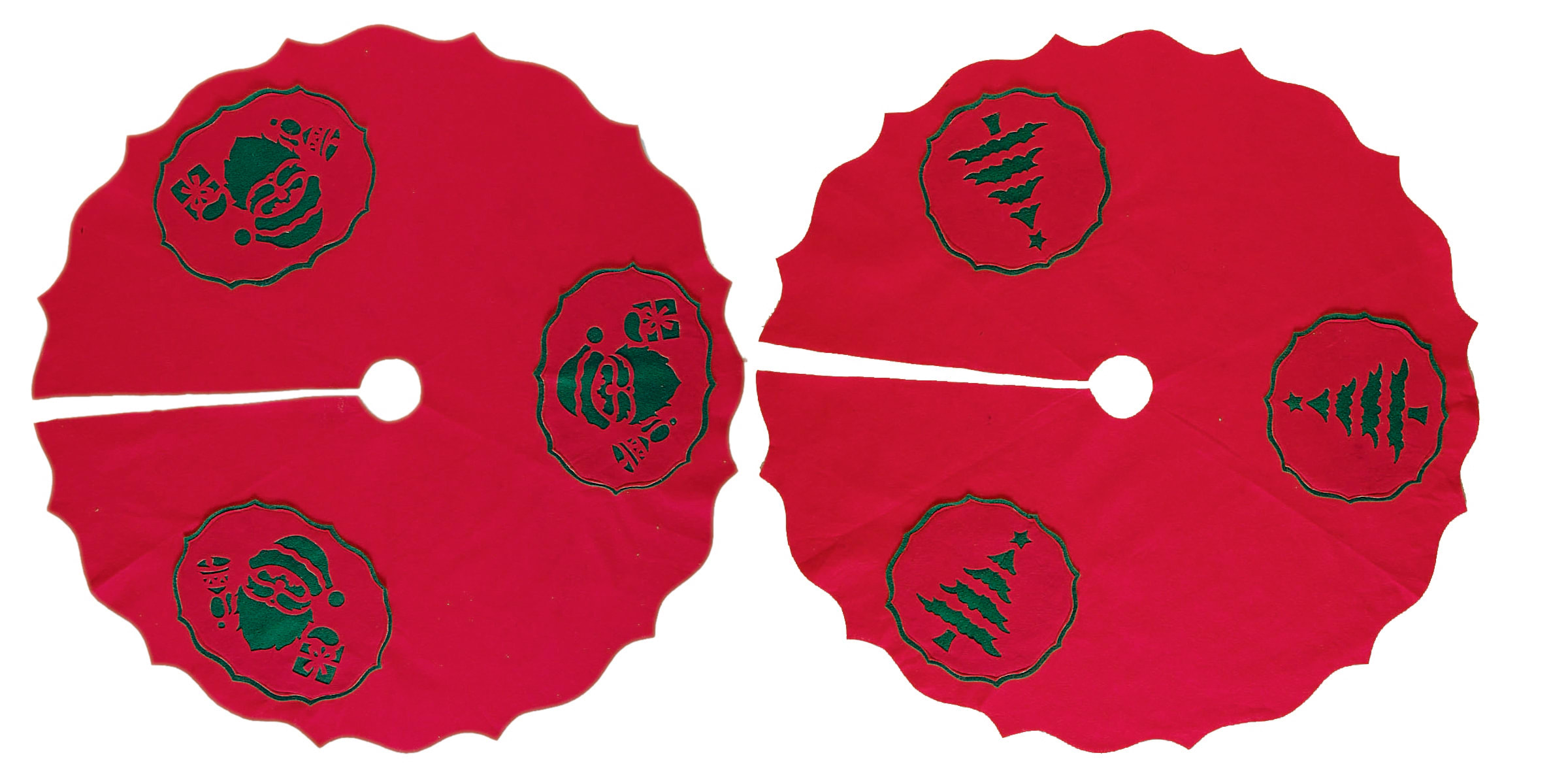 GIOCOPLAST NATALE - COPRIPIEDE ALB. ROSSO D.120CM. DEC. IN VERDE 2 ASS.