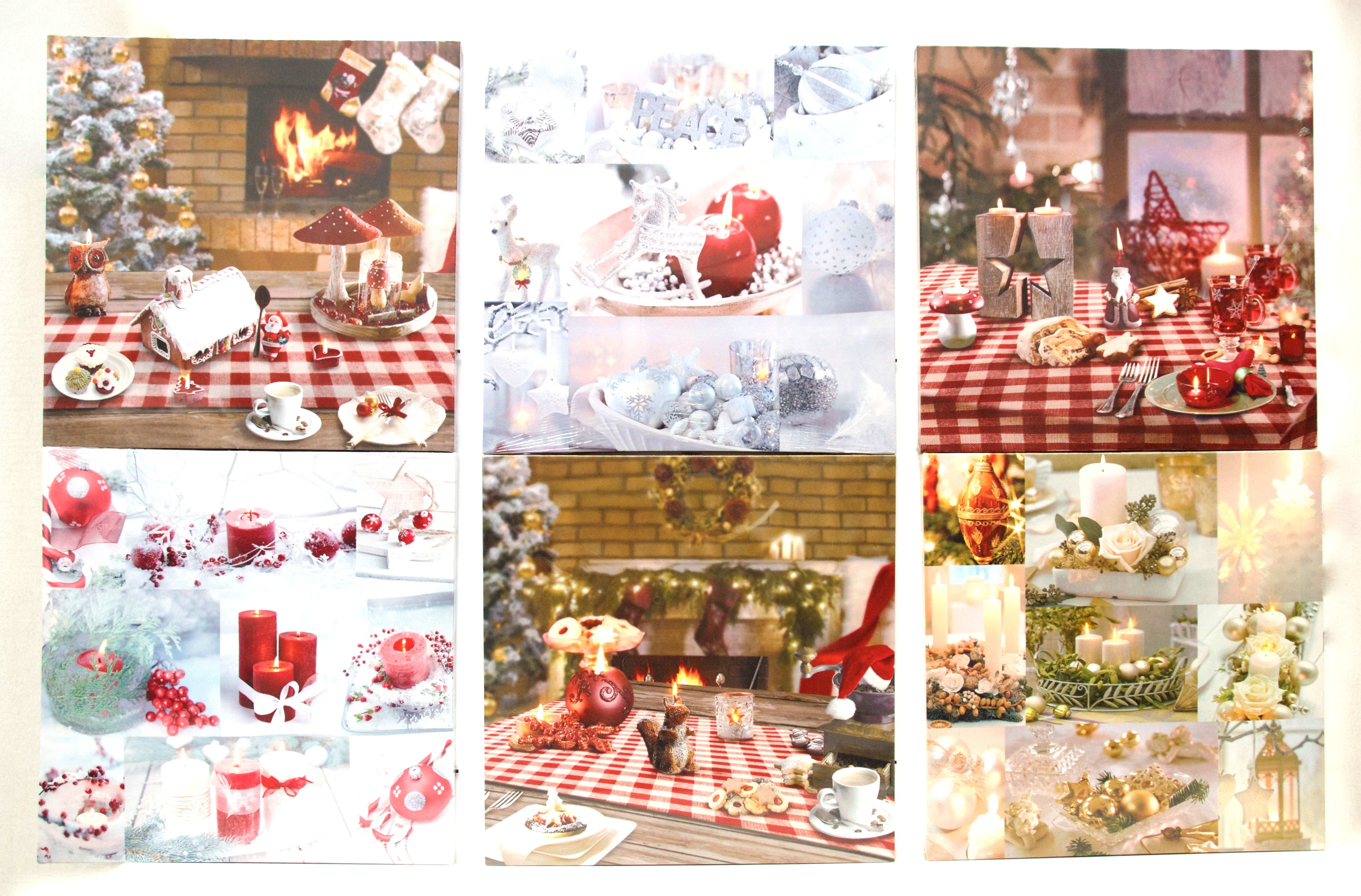 GIOCOPLAST NATALE - QUADRO STAMPATO , CON LED40X40CMA BATTERIE