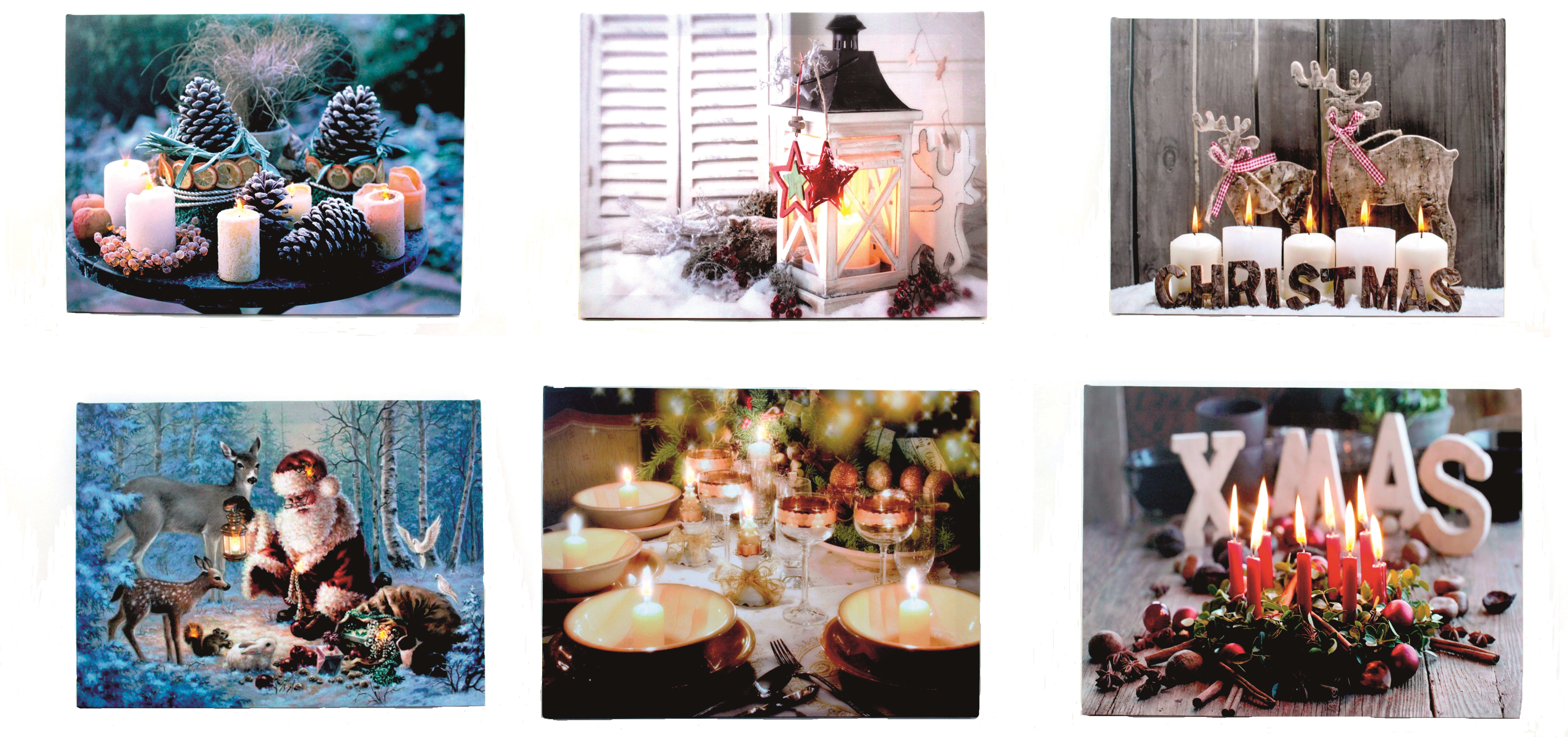 GIOCOPLAST NATALE - QUADRO STAMPATO , CON LED40X30CM A BATTERIE
