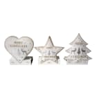 GIOCOPLAST NATALE - DECORAZIONE METALLO BIANCO LED, A BATTERIA - 3 ASS