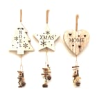 GIOCOPLAST NATALE - FUORIPORTA LEGNO DECORATO CM 23, CON LUCE LED, 3 ASS