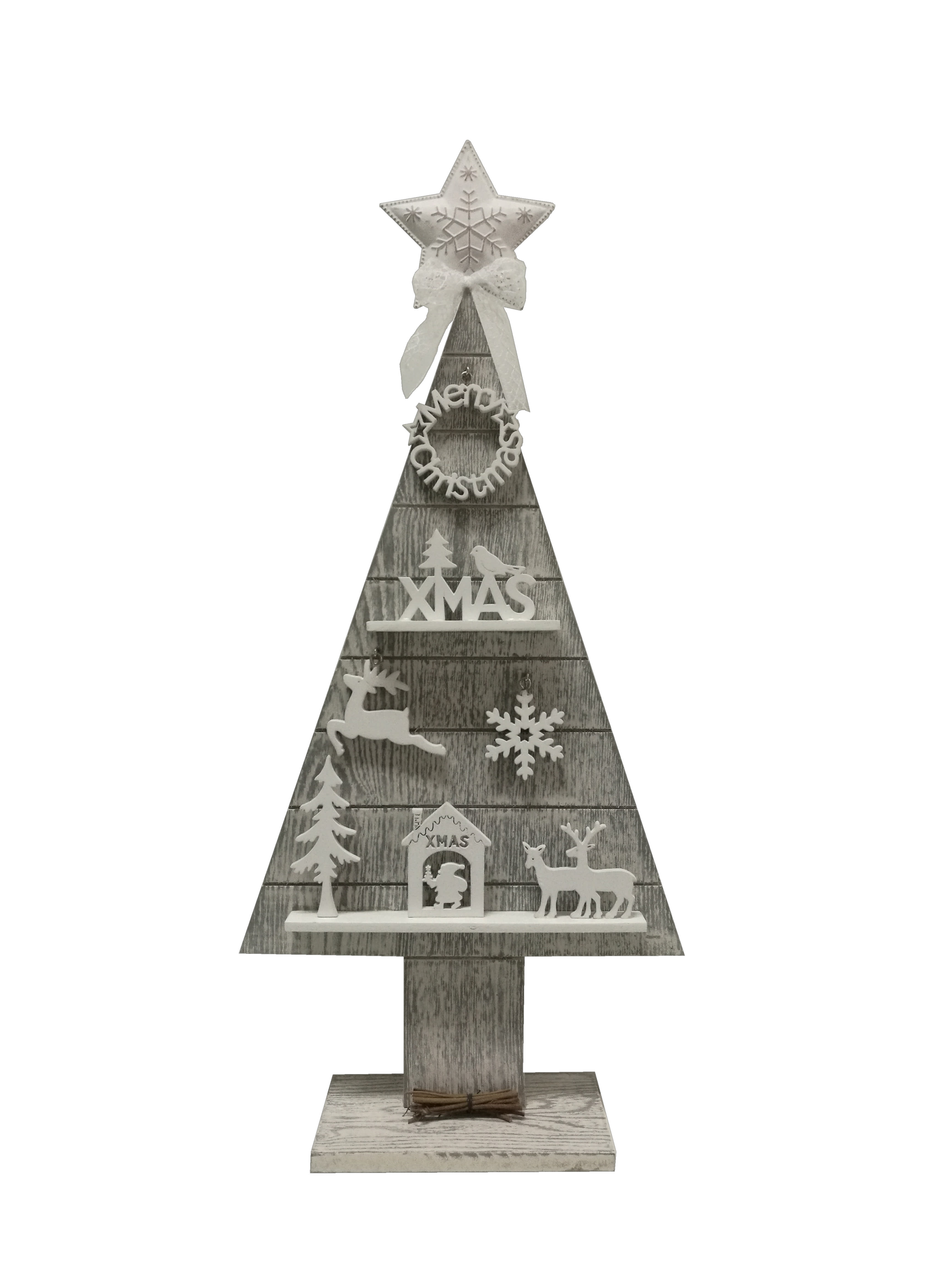 GIOCOPLAST NATALE - ALBERINO LEGNO DECO IN RILIEVO H 53 CM