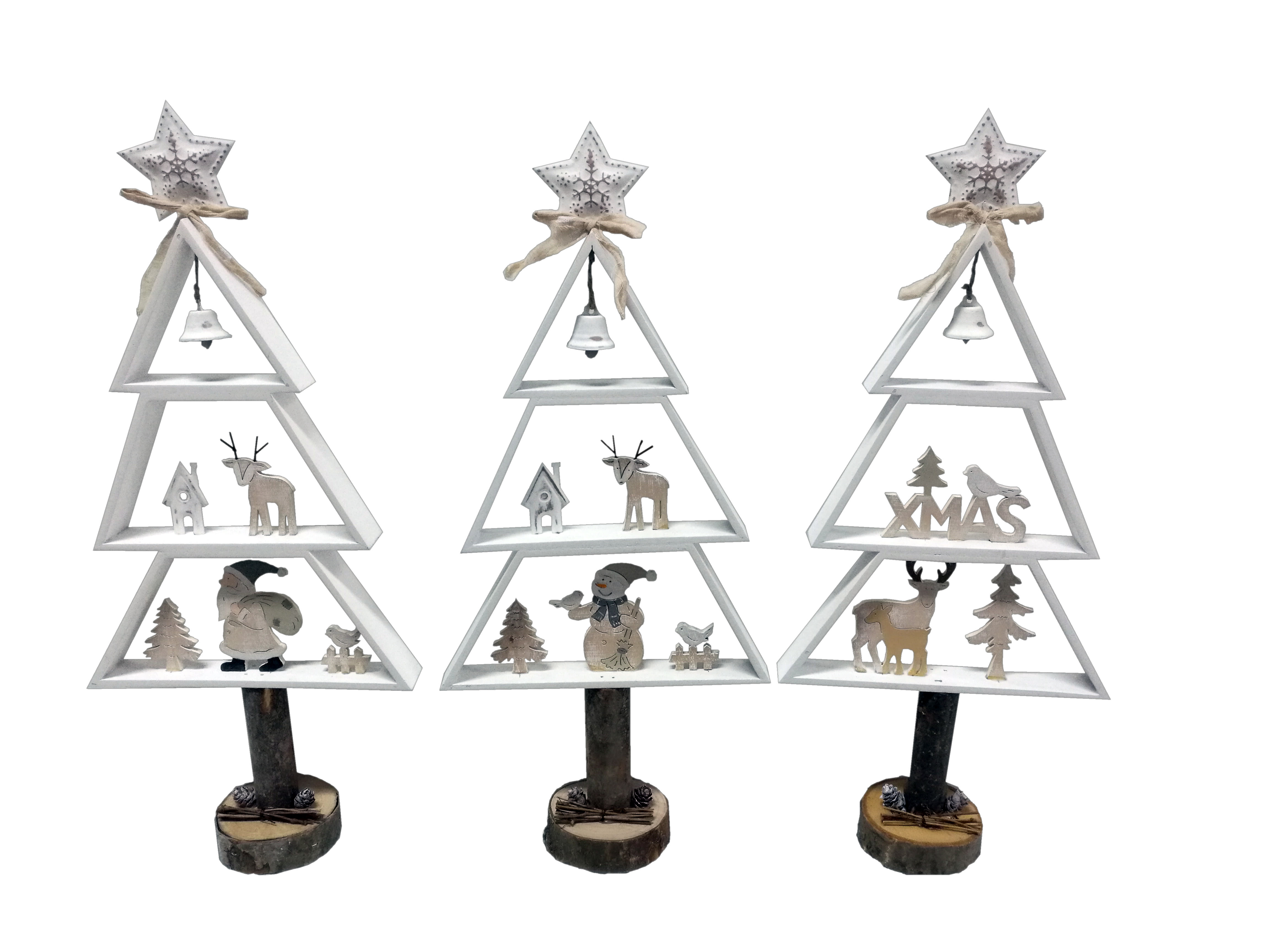 GIOCOPLAST NATALE - ALBERO LEGNO BIANCO CON PERSONAGGI H50 CM -3 MOD. ASS. 52216995