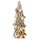 GIOCOPLAST NATALE - ALBERINO LEGNO INTRECCIATO 60 CM DECORATO E INNEVATO CON LUCI LED A BATTERIA