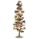 GIOCOPLAST NATALE - ALBERINO LEGNO SPIRALE 55 CM DECORATO E INNEVATO CON LUCI LED A BATTERIA 52218172