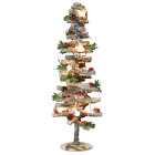 GIOCOPLAST NATALE - ALBERINO LEGNO SPIRALE 55 CM DECORATO E INNEVATO CON LUCI LED A BATTERIA