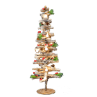 GIOCOPLAST NATALE - ALBERINO LEGNO SPIRALE 70 CM DECORATO E INNEVATO CON LUCI LED A BATTERIA