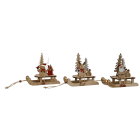 GIOCOPLAST NATALE - SLITTA IN LEGNO 3D DECORATA 14X15X6CM, 3 MOD. ASS.