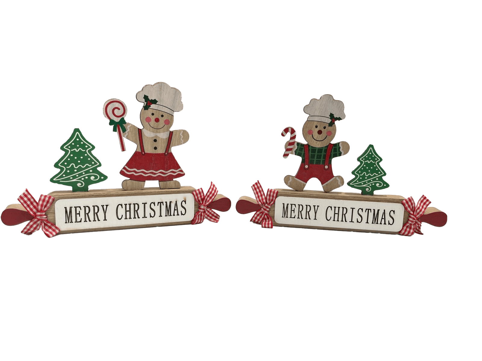 GIOCOPLAST NATALE - ADDOBBO GINGERBREAD CHEF CON MATTARELLO IN LEGNO, 20 CM, 2 MOD. ASS.