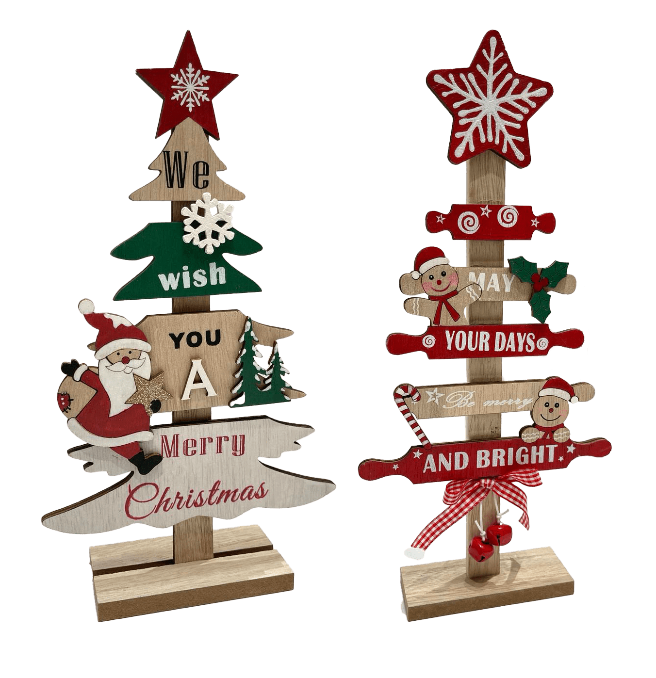 GIOCOPLAST NATALE - ALBERINO DECORATO CON BABBO IN LEGNO, 24 CM, MOD. ASS.