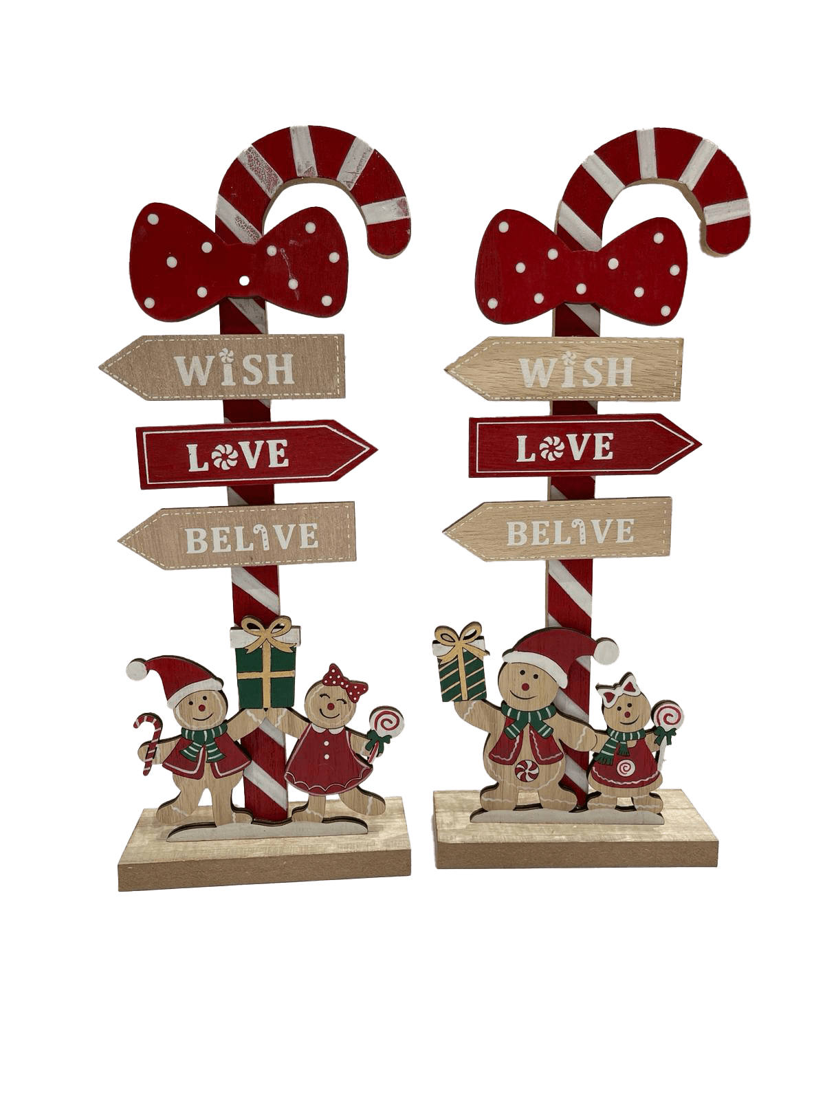 GIOCOPLAST NATALE - DECORAZIONE BASTONCINO CON GINGERBREAD, 30 CM, 2 MOD. ASS.