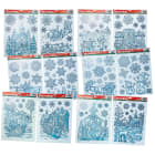 GIOCOPLAST NATALE - STICKER PAESAGGI E FIOCCHI BIANCHI E AZZURRI CM.43X30, 12 SOGG. ASS.