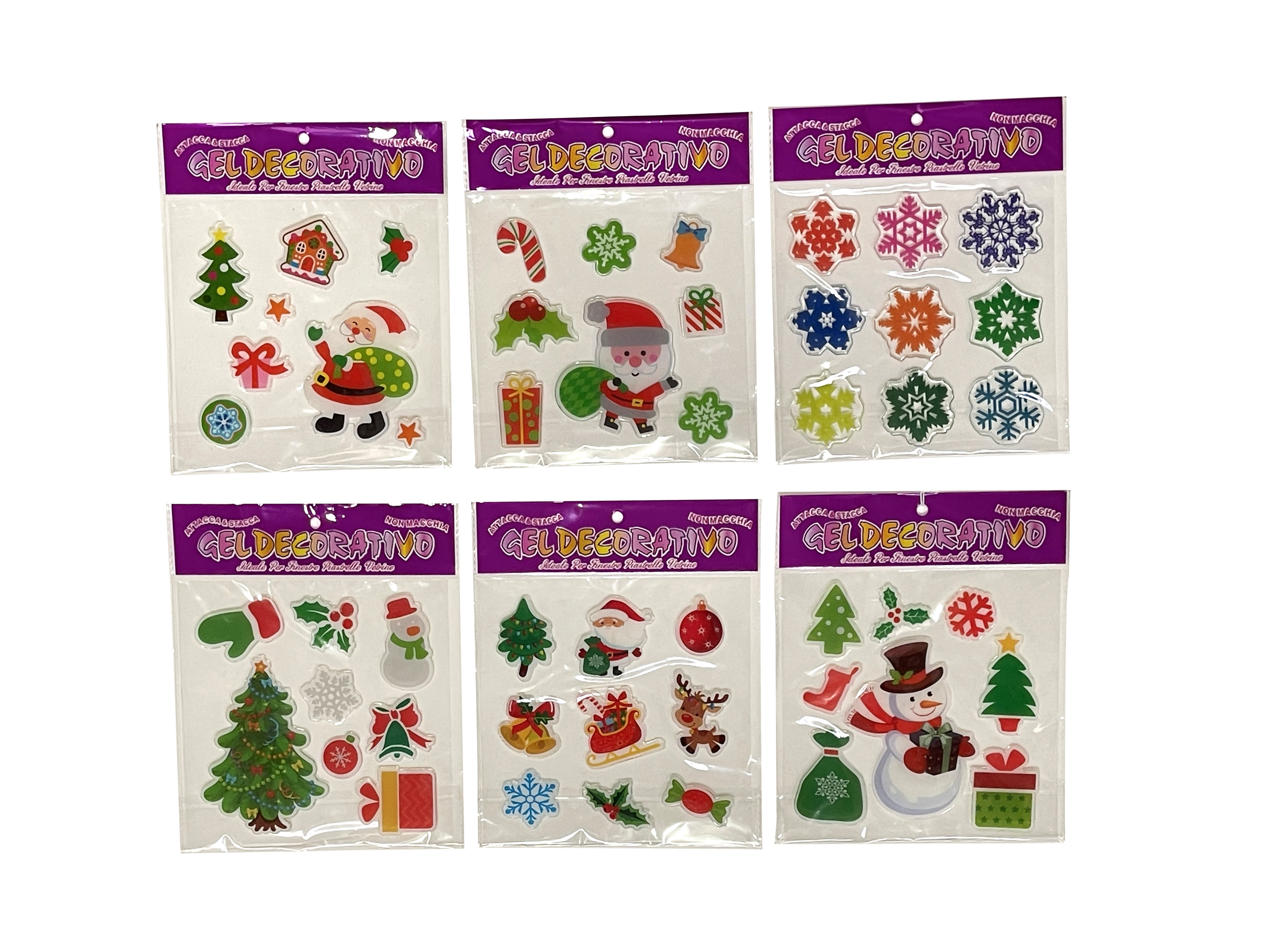 GIOCOPLAST NATALE - STICKERS JELLY CM 19X19, MOD. ASS.