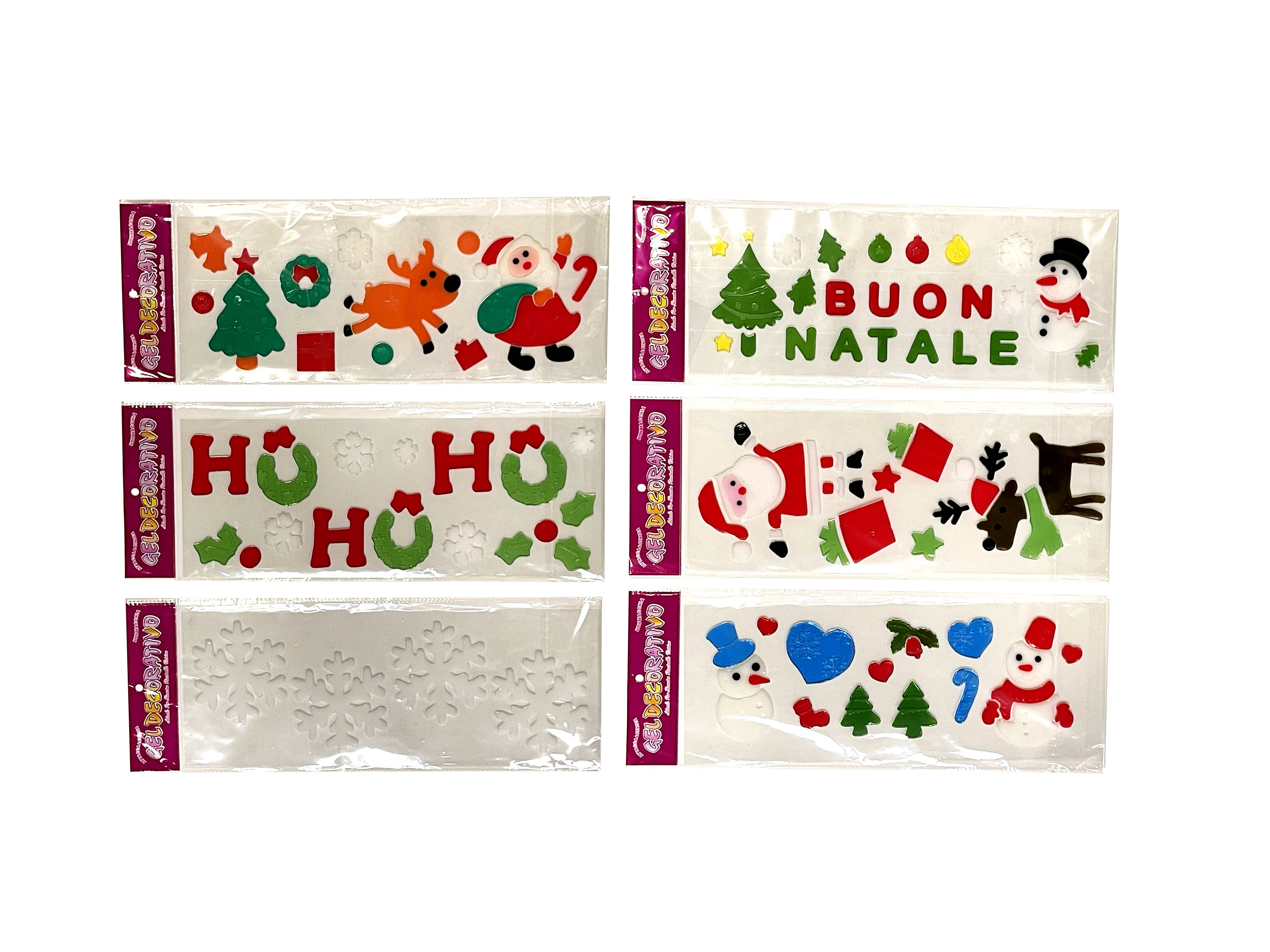 GIOCOPLAST NATALE - STICKERS JELLY CM 16X42, MOD. ASS.