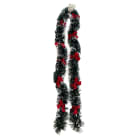 GIOCOPLAST NATALE - FILO INZEPPATO VERDE CON PUNTE IMBIANCATE E FIOCCHI ROSSI D. 100 MM, LUNGH. 2 M