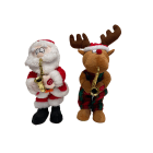 GIOCOPLAST NATALE - BABBO E RENNA SAX CON MOVIMENTO E MUSICA A BATTERIA, 36 CM