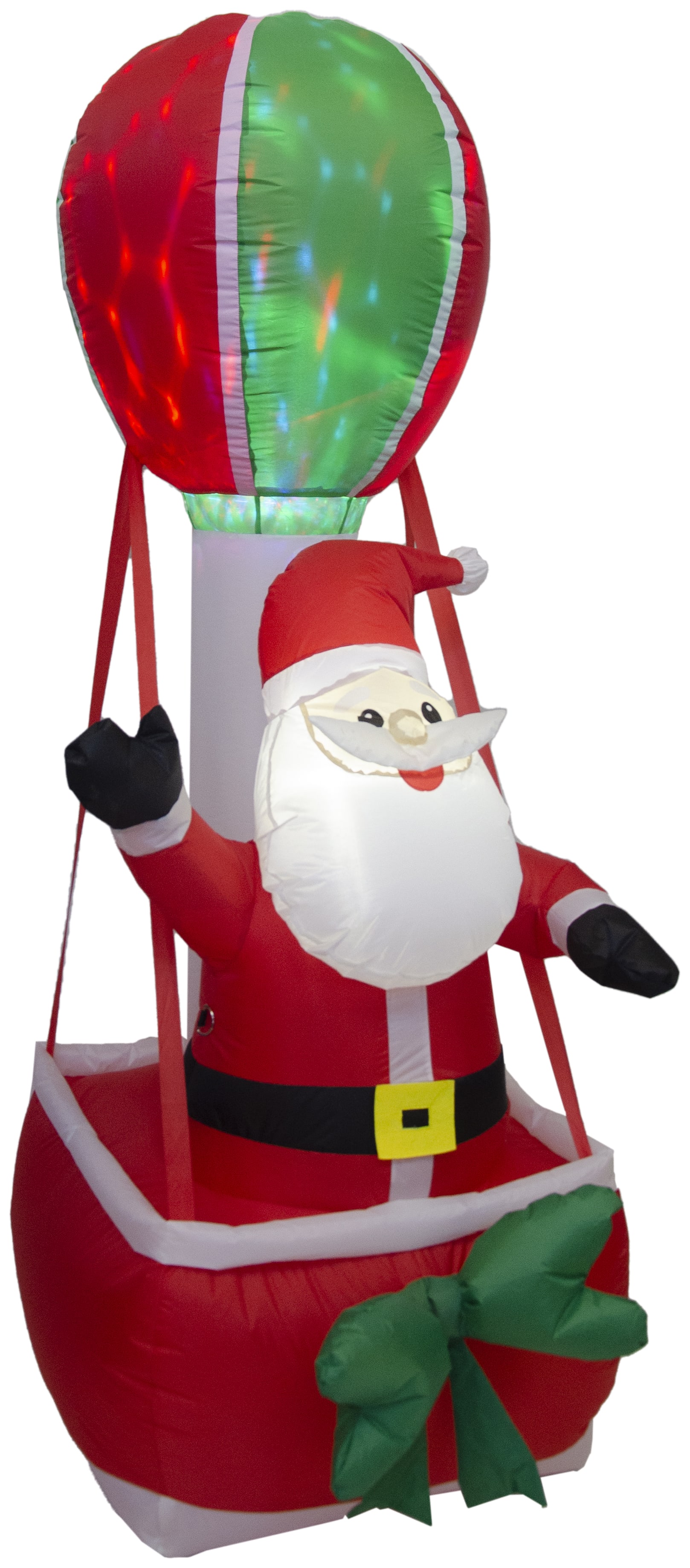 GIOCOPLAST NATALE - BABBO CON MONGOLFIERA GONFIABILE H. 180 CM CON LUCI LED