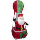 GIOCOPLAST NATALE - BABBO CON MONGOLFIERA GONFIABILE H. 180 CM CON LUCI LED