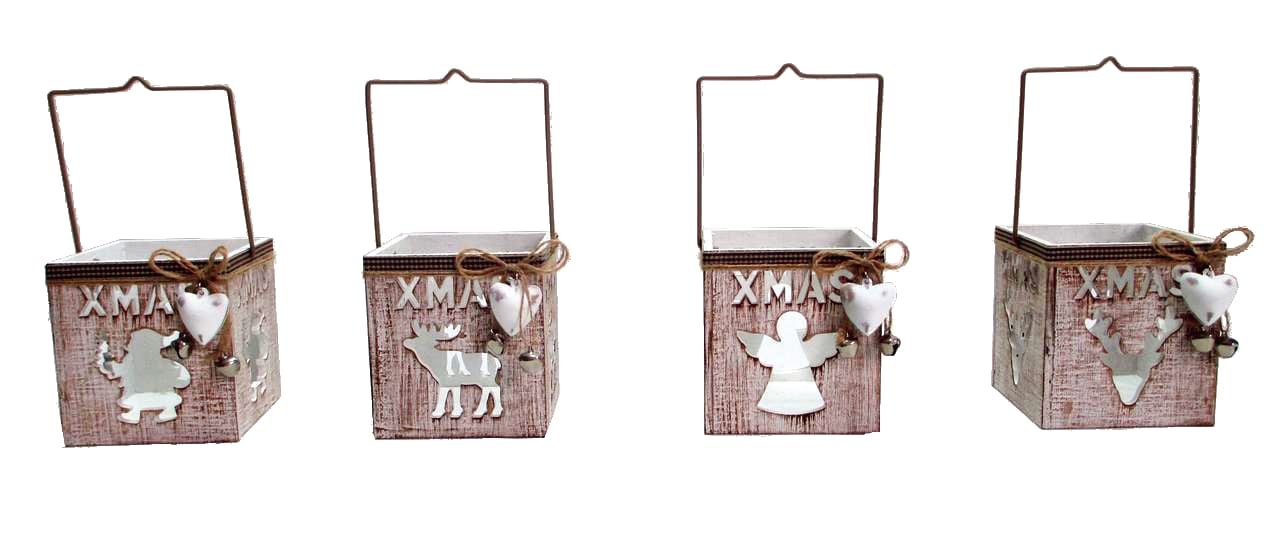 GIOCOPLAST NATALE - PORTA TEALIGHT LEGNO ASS. CM 8