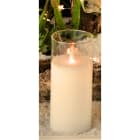 GIOCOPLAST NATALE - CANDELA LED IN CILINDRO VETRO TRASPARENTE H.17,5 X D.7,5 CM, CON MOVIMENTO FIAMMA EFFETTO REALE CON TELECOMANDO