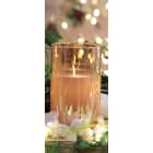 GIOCOPLAST NATALE - CANDELA LED IN CILINDRO VETRO AMBRA H.12,5 X D.7,5 CM, CON MOVIMENTO FIAMMA EFFETTO REALE CON TELECOMANDO