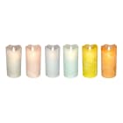 GIOCOPLAST NATALE - WISH CANDLE LED H.15 X D.7,5 CM COLORATA EFFETTO FIAMMA REALE, COL. ASS