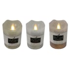 GIOCOPLAST NATALE - WISH CANDLE LED H.10 X D.7,5 CM METALLIC EFFETTO FIAMMA REALE, COL. ASS