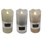 GIOCOPLAST NATALE - WISH CANDLE LED H.15 X D.7,5 CM METALLIC EFFETTO FIAMMA REALE, COL. ASS