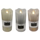 GIOCOPLAST NATALE - WISH CANDLE LED H.15 X D.7,5 CM METALLIC EFFETTO FIAMMA REALE, COL. ASS
