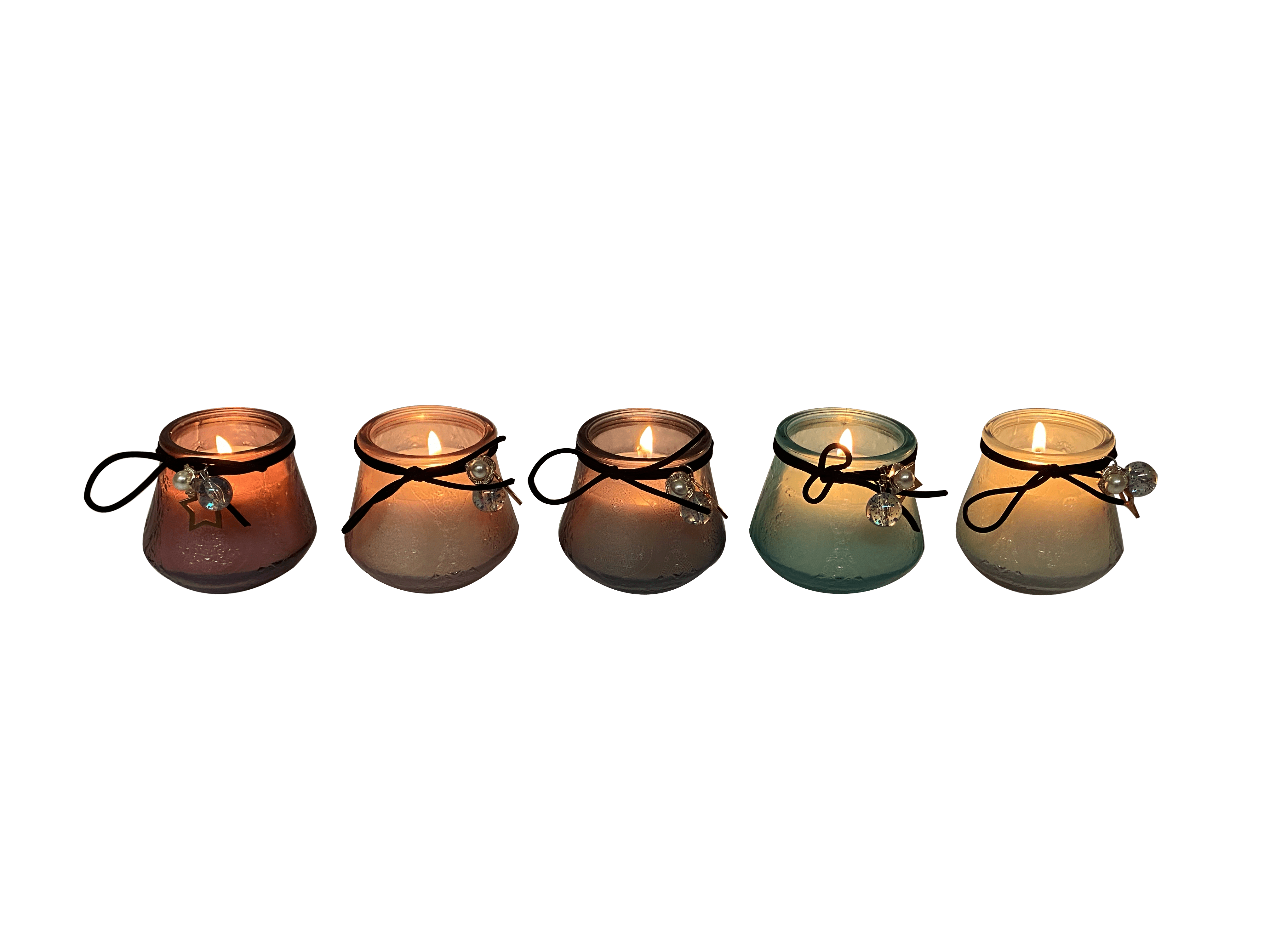 GIOCOPLAST NATALE - CANDELA PROFUMATA IN VASETTO VETRO PERLATO 7CM , MOD. ASS.