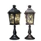 GIOCOPLAST NATALE - LANTERNA LONDON STYLE IN METALLO 50 CM, CON GOCCE DI LED A BATTERIE, 2 ASS.