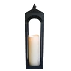 GIOCOPLAST NATALE - LANTERNA NERA ''VIENNA'' H. 60,5 CM CON CANDELA LED BIANCO CALDO A BATT., USO INT.