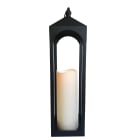 GIOCOPLAST NATALE - LANTERNA NERA ''VIENNA'' H. 60,5 CM CON CANDELA LED BIANCO CALDO A BATT., USO INT.