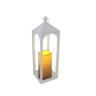 GIOCOPLAST NATALE - LANTERNA BIANCA ''VIENNA'' H. 50,5 CM CON CANDELA LED BIANCO CALDO A BATT., USO INT.