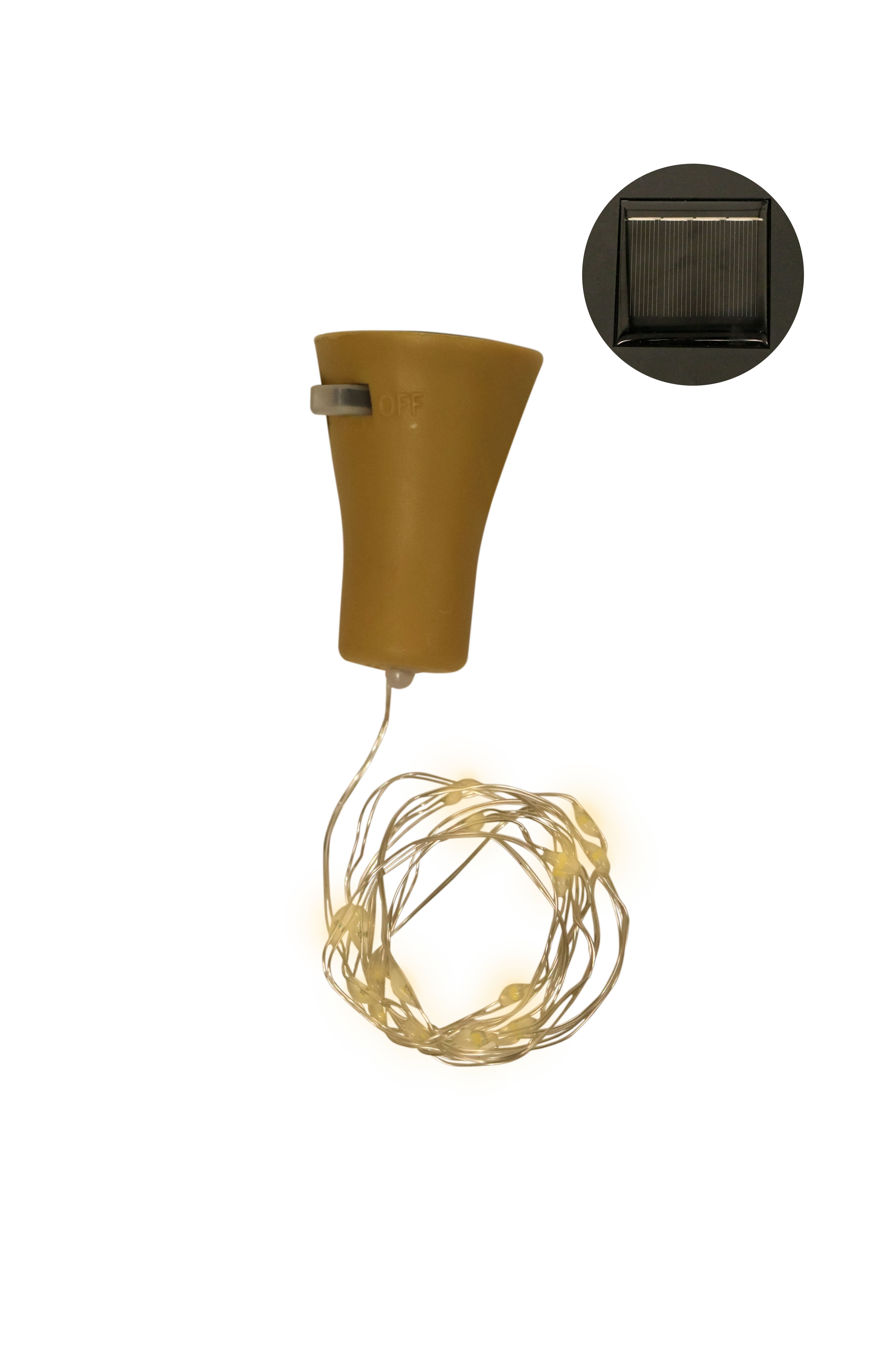 GIOCOPLAST NATALE - TAPPO 20 GOCCE DI LED BIANCO CALDO CON PANNELLO SOLARE, USO EST.