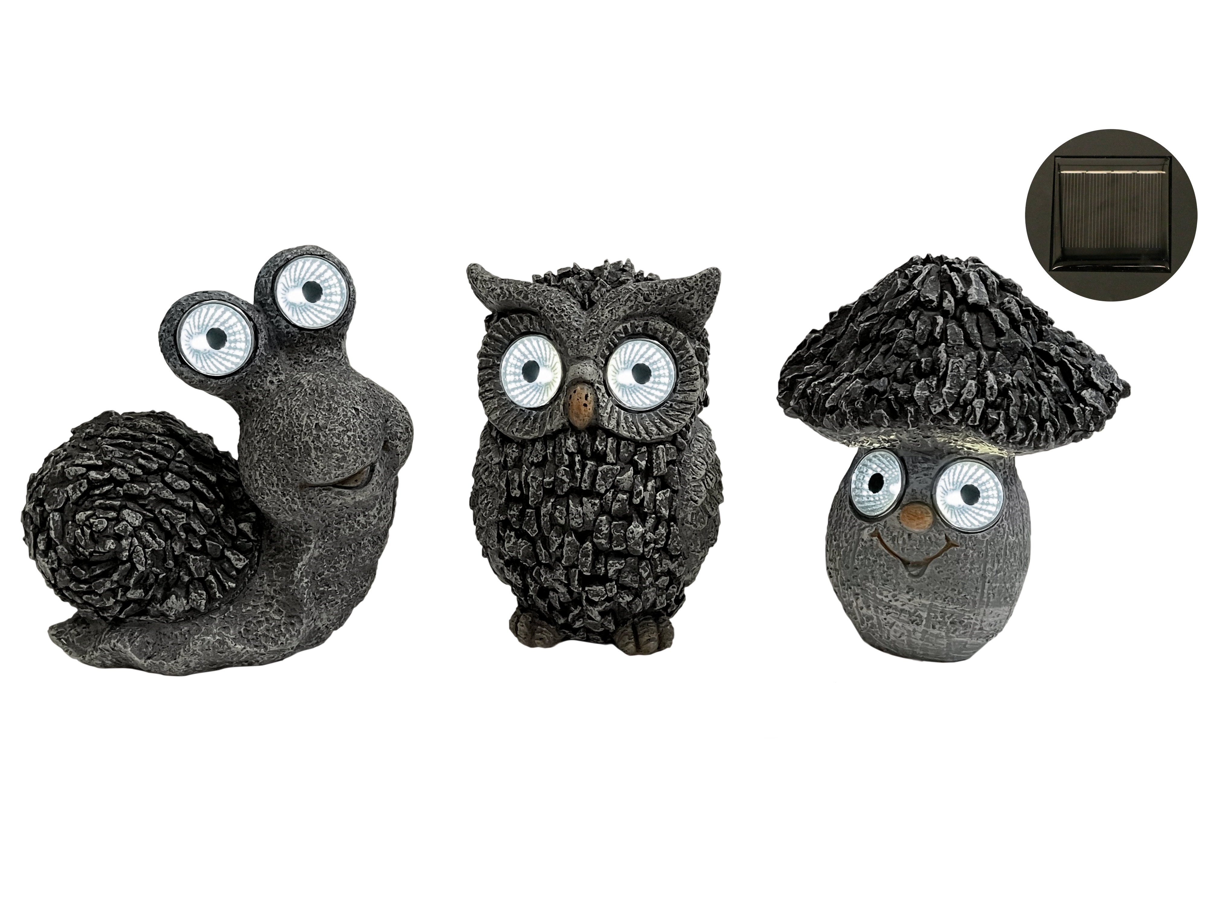 GIOCOPLAST NATALE - PERSONAGGIO DEL BOSCO CON LUCE LED E PANNELLO SOLARE, MOD. ASS.