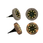 GIOCOPLAST NATALE - SEGNAPASSO ''MARTE'' EFFETTO PIETRA CON PANNELLO SOLARE, LUCE LED BIANCO CALDO, D. 11 CM, MOD. ASS.