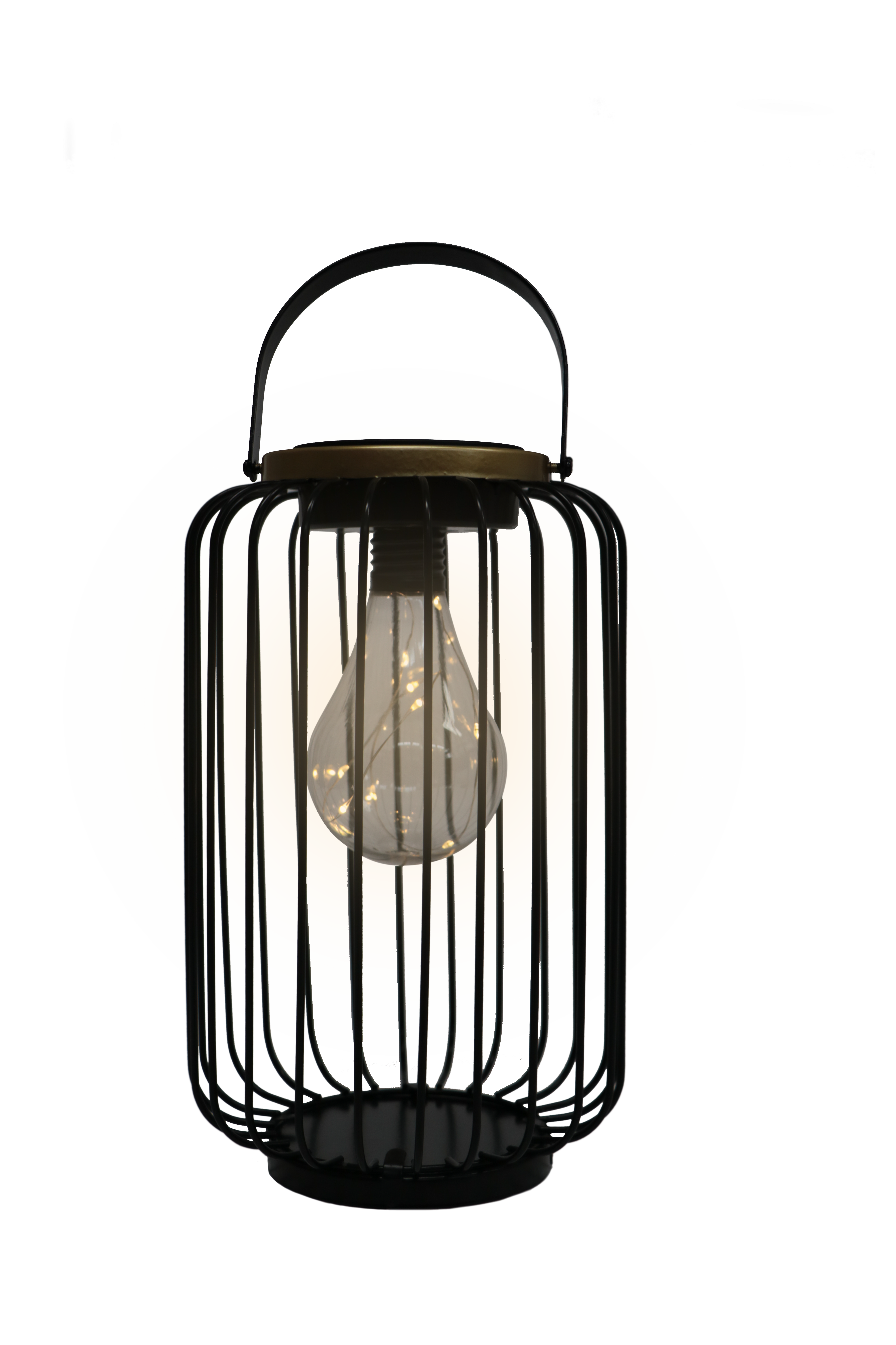 GIOCOPLAST NATALE - LANTERNA ''GAIA'' CON LAMPADINA CON GOCCE DI LED BIANCO CALDO, PANNELLO SOLARE, USO EST.